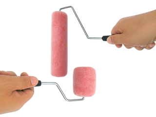 hand hold Paint roller, transparent background