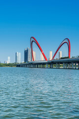 Amazing Modern Bridge against blue sky