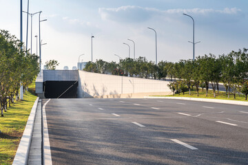 Naklejka premium Entrance to a country road tunnel