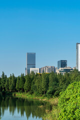 Lakeside modern office building in China