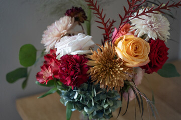 Bouquet of flowers on desk Modern Fall Trendy