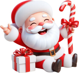 santa claus, christmas, santa, 3d, hat, cartoon, claus, holiday, xmas, illustration, winter, character, celebration, vector, december, gift, new, snowman, snow, fun, season