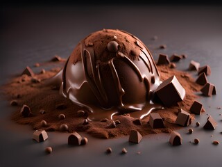 chocolate cream on a brown background