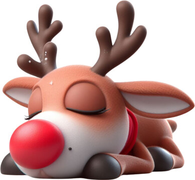 Rudolf, christmas, santa, deer, sleepy Rudolf