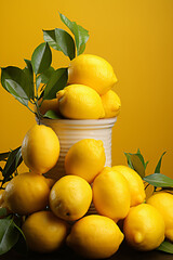 Portrait of lemons. Ideal for your designs, banners or advertising graphics.