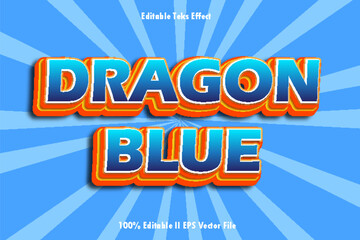 Dragon Blue Editable Text Effect 3d Emboss Gradient Style