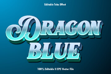Dragon Blue Editable Text Effect 3d Emboss Gradient Style