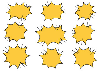 漫画風フレーム　ふきだしのセット　ベクター