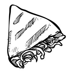 quesadilla mexican food handdrawn illustration