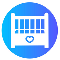 baby bed gradient icon