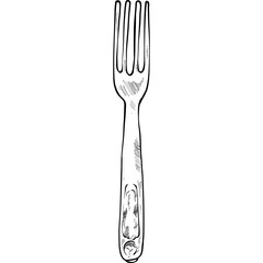fork handdrawn illustration