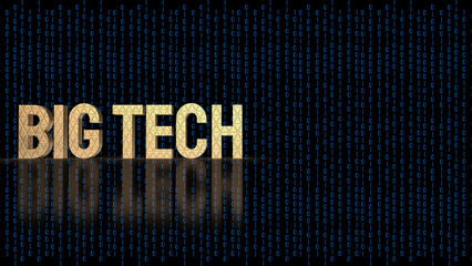 The Gold Big tech on digital Background for Business or technology concept 3d rendering