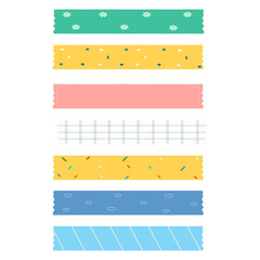 Colorful washi tape strips with geometric