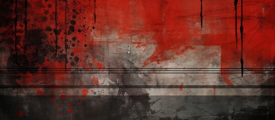 The vintage background design features an abstract pattern with a black grunge texture and retro art elements creating a visually stunning web graphic with pops of red color