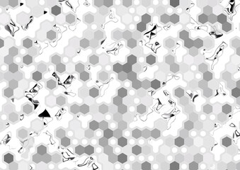 Abstract white background with hexagonal geometry - 676170752