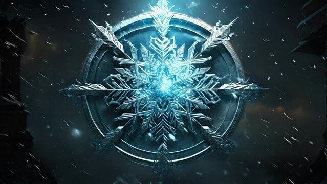 An armored perimeter of hovering and swirling snowflakes converging to form an unbreakable shield of frigid air and snow that is constantly protecting whatever lies inside.