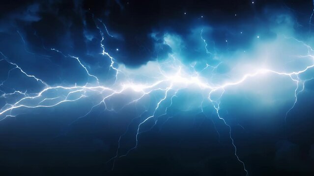 The night sky lit up with a brilliant whitehot streak of electricity as the magical lightning bolt arced and exploded illuminating the world with its fierce power.