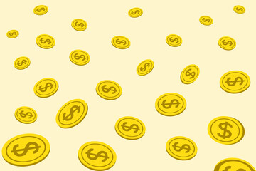 raining dollar coins for illustration of financial freedom  investment