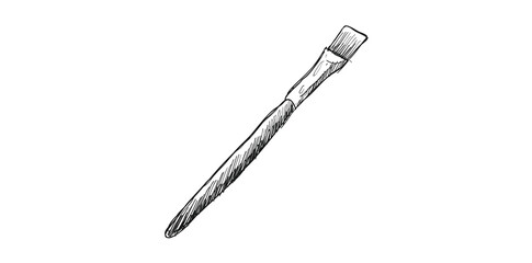Hand-Drawn Paint Brush Illustration Isolated On White.