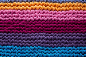 Fototapeta na wymiar Colorful wool fabric, closeup of surface material texture