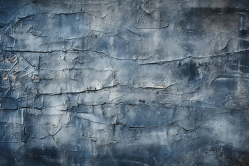 Obraz premium Stone washed, distressed denim fabric, closeup of surface material texture