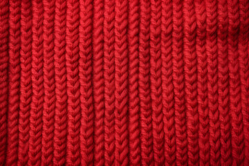 Fabric material texture of a warm sweater fiber weave, red 
