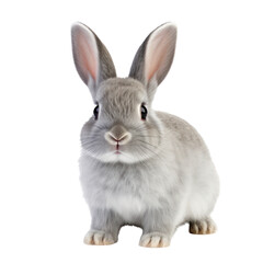 Grey,Gray rabbit isolated on transparent background,transparency 