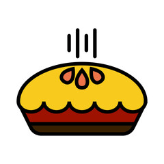 Apple Pie Colored Outline Style in Design Icon