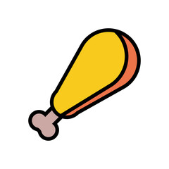 Chickens Colored Outline Style in Design Icon
