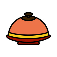 Food Tray Colored Outline Style in Design Icon