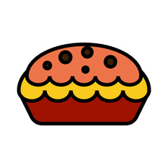 Pie Colored Outline Style in Design Icon