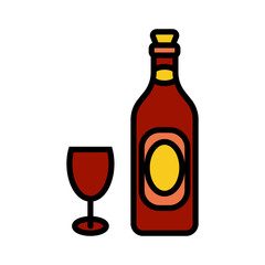 Wine Colored Outline Style in Design Icon