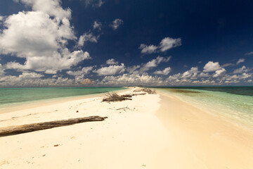 white sand beach in beautiful island, san andres colombia 