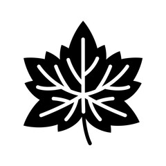 Maple Leaf Glyph Style in Design Icon