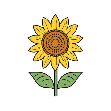 A blooming sunflower vector