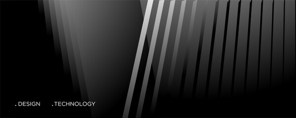 Abstract Geometric black and white background for technology and science design