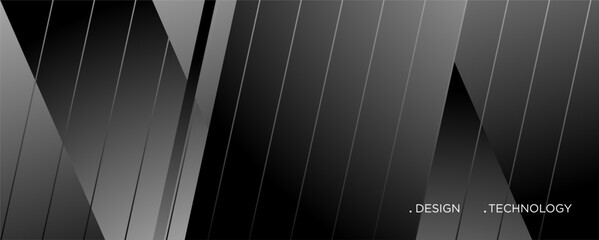 Abstract Geometric black and white background for technology and science design
