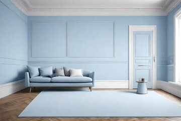 Fototapeta na wymiar A simple living room with one three seater sofa