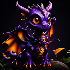 Baby Dragon Bright and colorful 3D