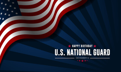 United States National Guard Birthday December 13 Background Vector Illustration - obrazy, fototapety, plakaty