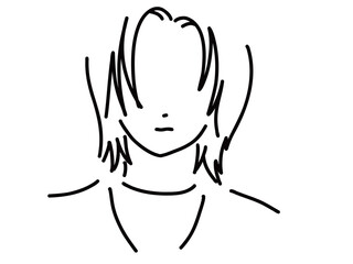 かっこいい男性のシンプルな線画／手描きイラスト素材