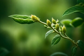 Fototapeta premium close up of green plant,Withania Somnifera or Ashwagandha plant. Medicinal plant of Withania Somnifera with attractive green leaves