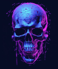 Fototapeta premium Unleash your inner rebel with our Skull Symphony design. The intricate details of the skull against the dynamic background Created with generative AI tools.