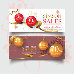 Free vector set of Christmas sale banners