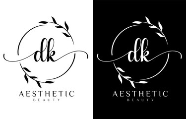 Letter D Beauty Logo with Flourish Ornament