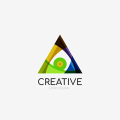 Triangle abstract logo, business emblem icon