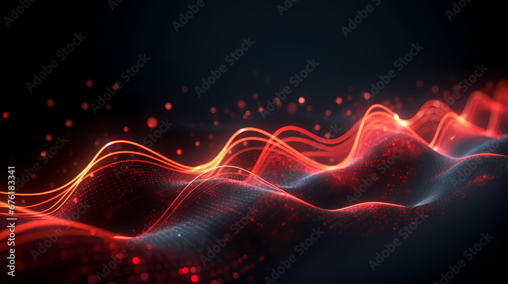 Wall mural digital abstract digital wave particles poster web page ppt background