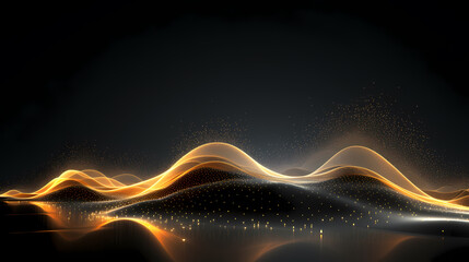 Digital abstract digital wave particles poster web page PPT background - obrazy, fototapety, plakaty