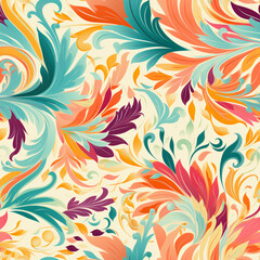 Fototapeta na wymiar seamless floral tile pattern