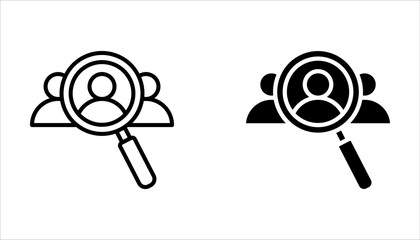 Search job vacancy icon set. symbol of finding a job to do business on white background - obrazy, fototapety, plakaty